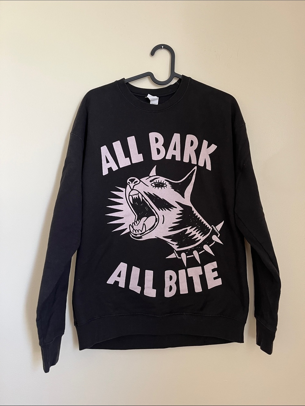 “All Bark All Bite” Black Graphic Sweatshirt